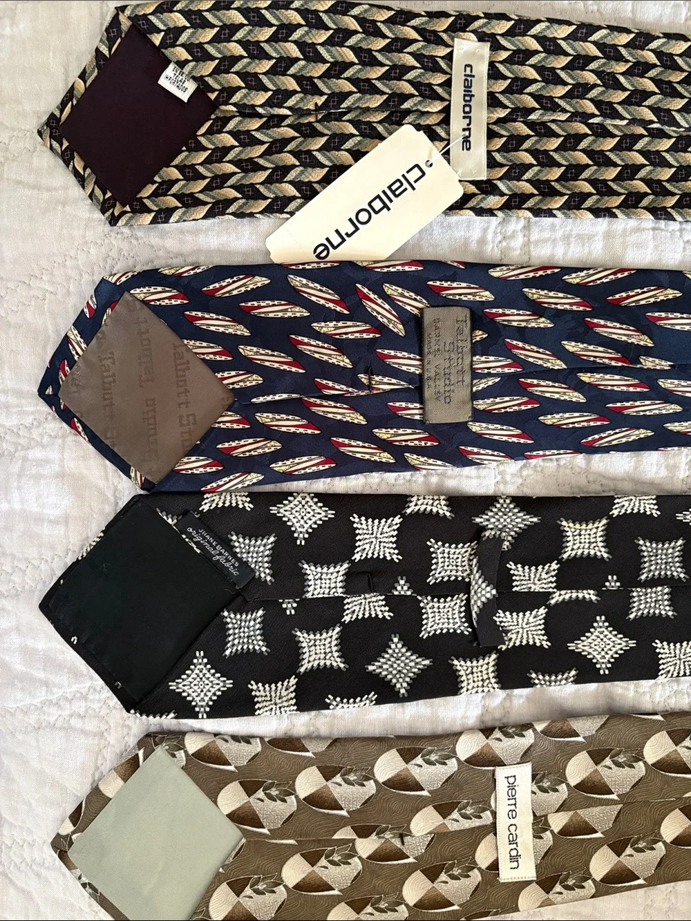 Talbots Men's Silk Tie Pack in Navy, Black, Brown and Beige Patterns